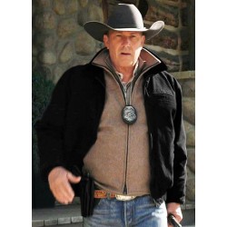 Kevin Costner Yellowstone John Dutton Black Cotton Jacket